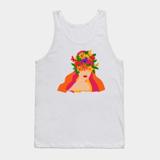 Mother Nature Illustration Head Tank Top